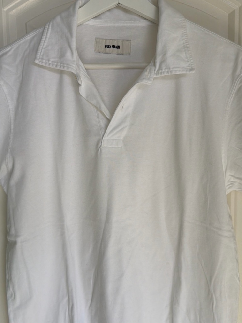 Buck Mason White Cotton Polo-Style Shirt